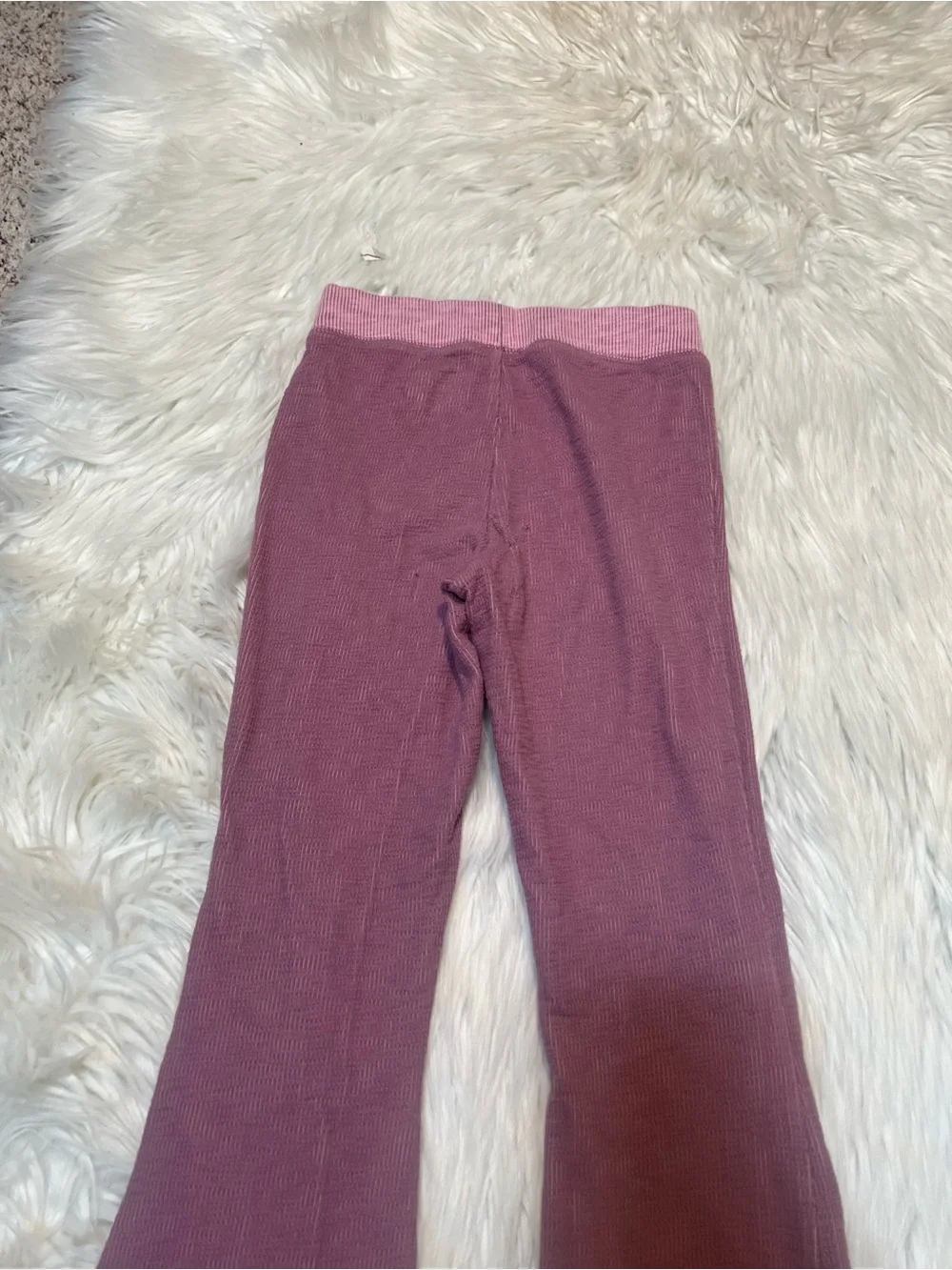 Cat & Jack Flare Pants Purple Light Pink Ribbed M 8